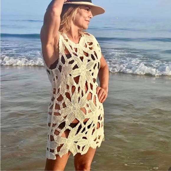 🦋 Bloggers Favorite 🦋 NWT Zara Asymmetric Crochet Dress Size M - Picture 2 of 12